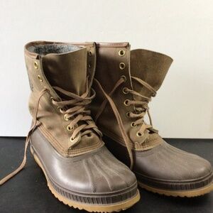 Vintage Sorel Ice Pac Winter Boots Mens 9 Leather Rubber Removeable Liner USA